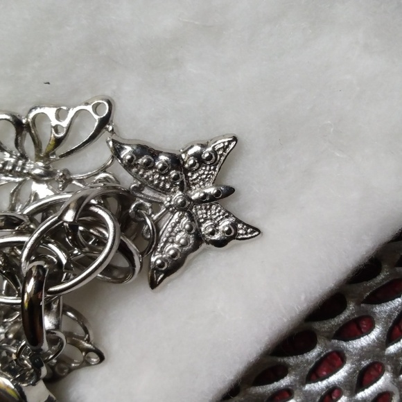 Watch/Bracelet,Silver tone,Butterfly bracelet watch. - Picture 7 of 10